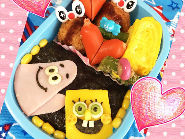 簡単キャラ弁☆スポンジボブ\u0026パトリック☆